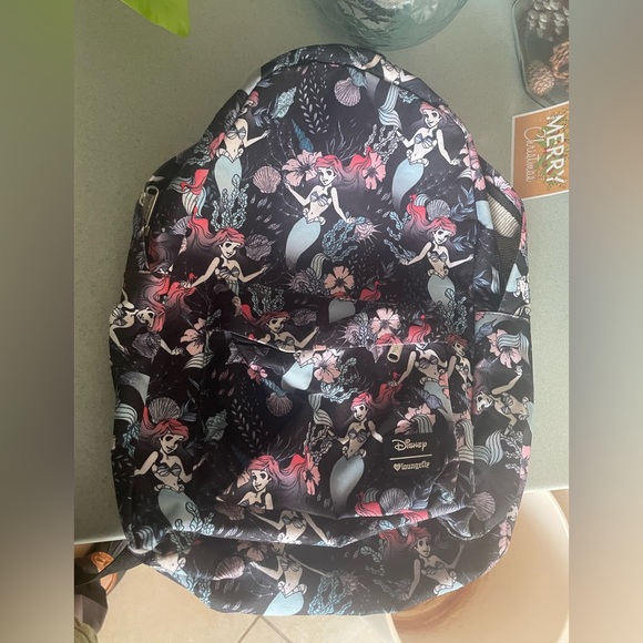Cute used Loungefly Little Mermaid Full Size Backpack Disney Retired Collectible - Picture 5 of 13